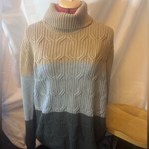 Colorblock Turtleneck Sweater